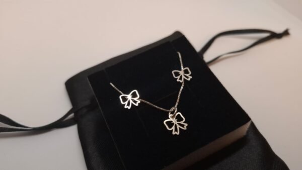 Conjunto Laço Prata 925